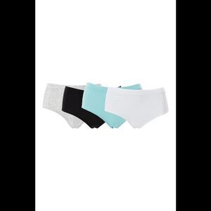 Uncover Women's 4pk Lounge HighLeg Brief Turquoise/Blk/White/Snakeskin -